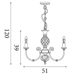 Searchlight Electric Zanzibar 6Lt Pendant - Antique Brass Metal 8396-6