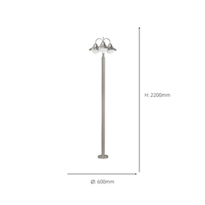 Eglo EU Sidney Stainless Steel Classic 3-Light Outdoor Floor Lamp