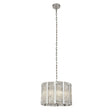Alexandra 5Lt Pendant - Satin Silver & Aquatex Glass