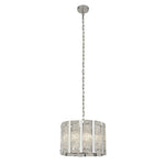 Alexandra 5Lt Pendant - Satin Silver & Aquatex Glass