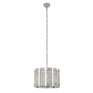 Searchlight Electric Alexandra 5Lt Pendant - Satin Silver & Aquatex Glass 8405-5SS