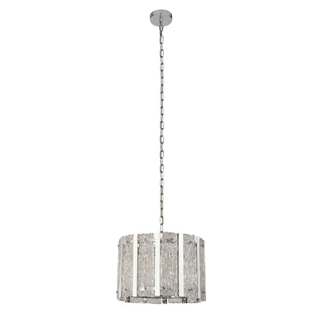 Searchlight Electric Alexandra 5Lt Pendant - Satin Silver & Aquatex Glass 8405-5SS