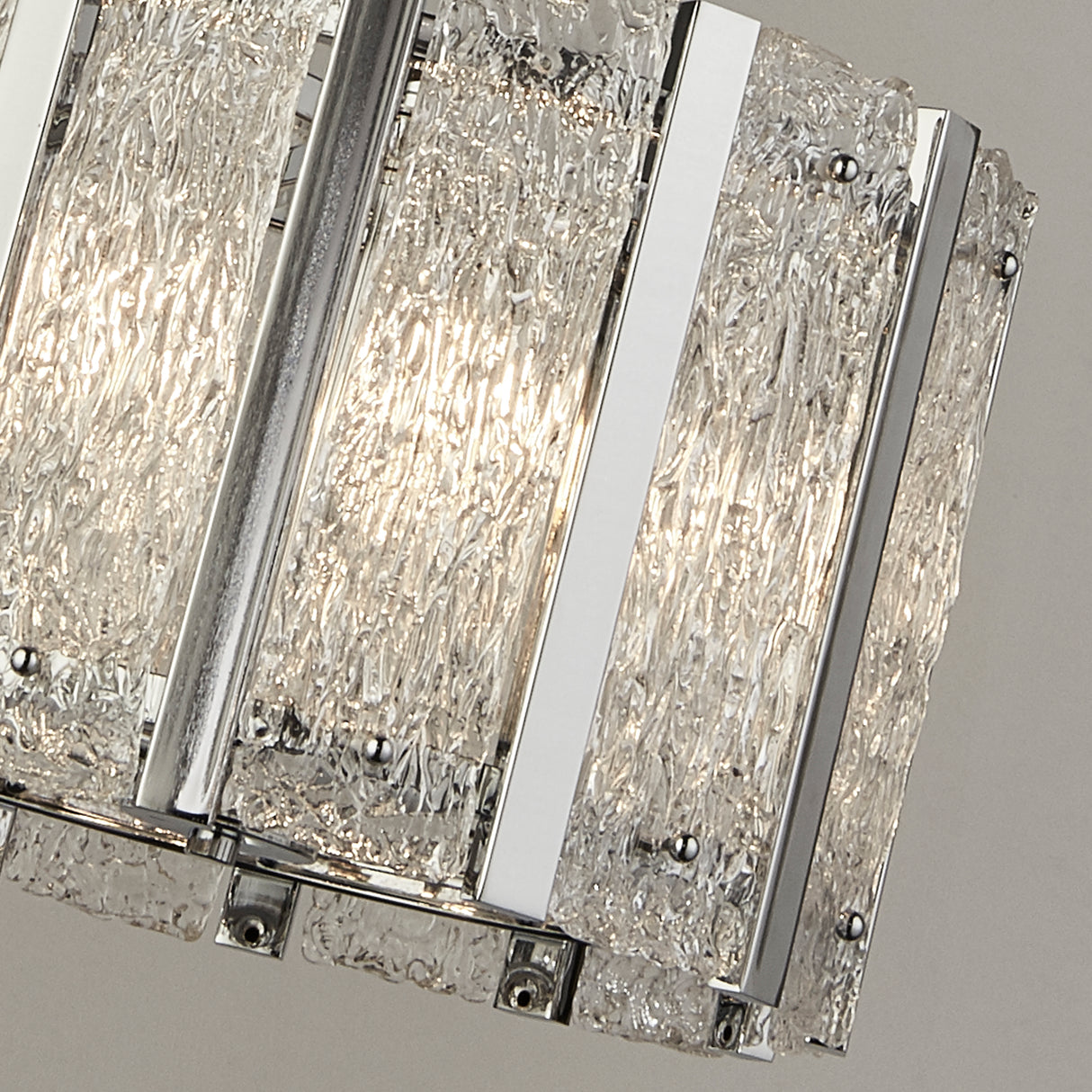 Searchlight Electric Alexandra 5Lt Pendant - Satin Silver & Aquatex Glass 8405-5SS