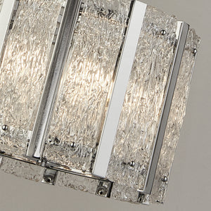 Searchlight Electric Alexandra 5Lt Pendant - Satin Silver & Aquatex Glass 8405-5SS