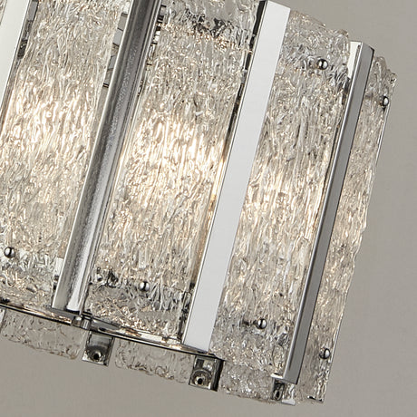 Searchlight Electric Alexandra 5Lt Pendant - Satin Silver & Aquatex Glass 8405-5SS