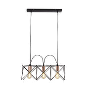 Anthea 3Lt Pendant - Black Metal & Copper
