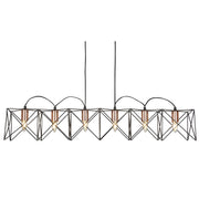 Anthea 6Lt Pendant - Black Metal & Copper