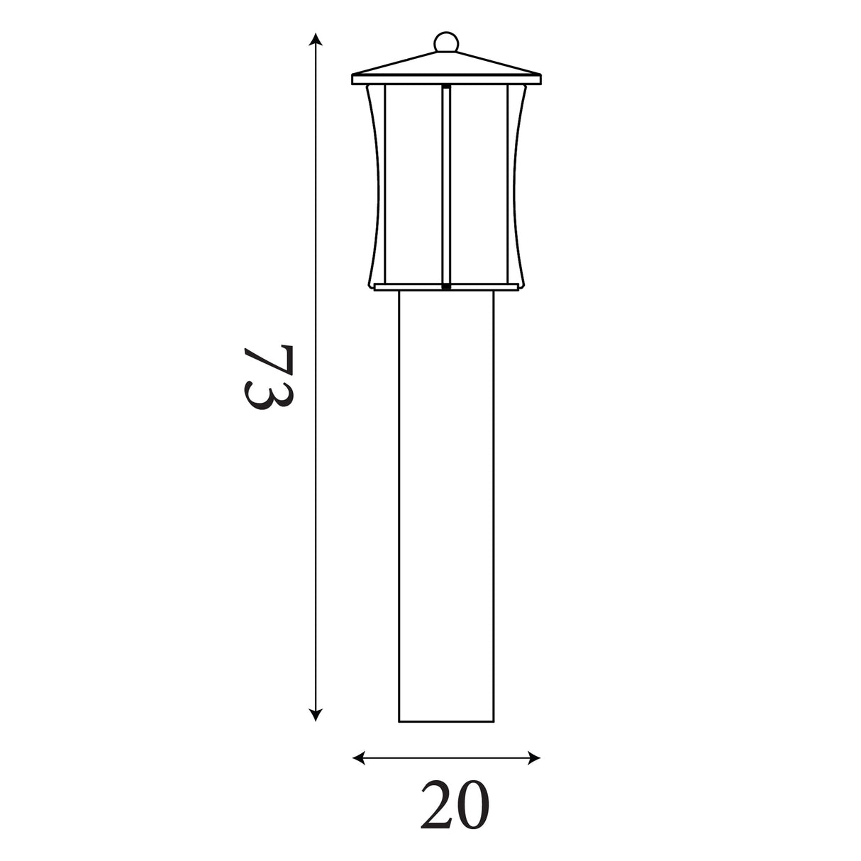 Searchlight Electric Pagoda Outdoor Post - Black Metal & Clear Glass 8478-730