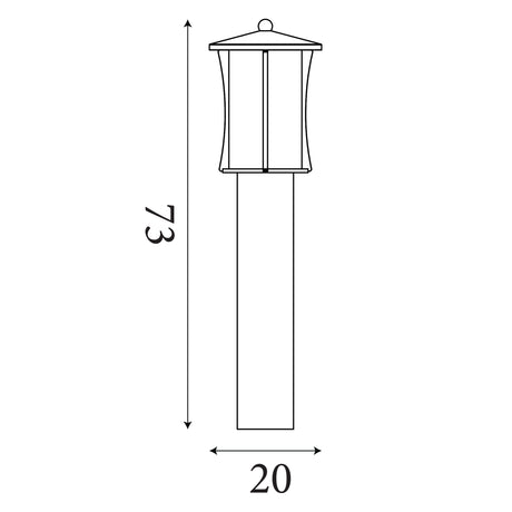 Searchlight Electric Pagoda Outdoor Post - Black Metal & Clear Glass 8478-730