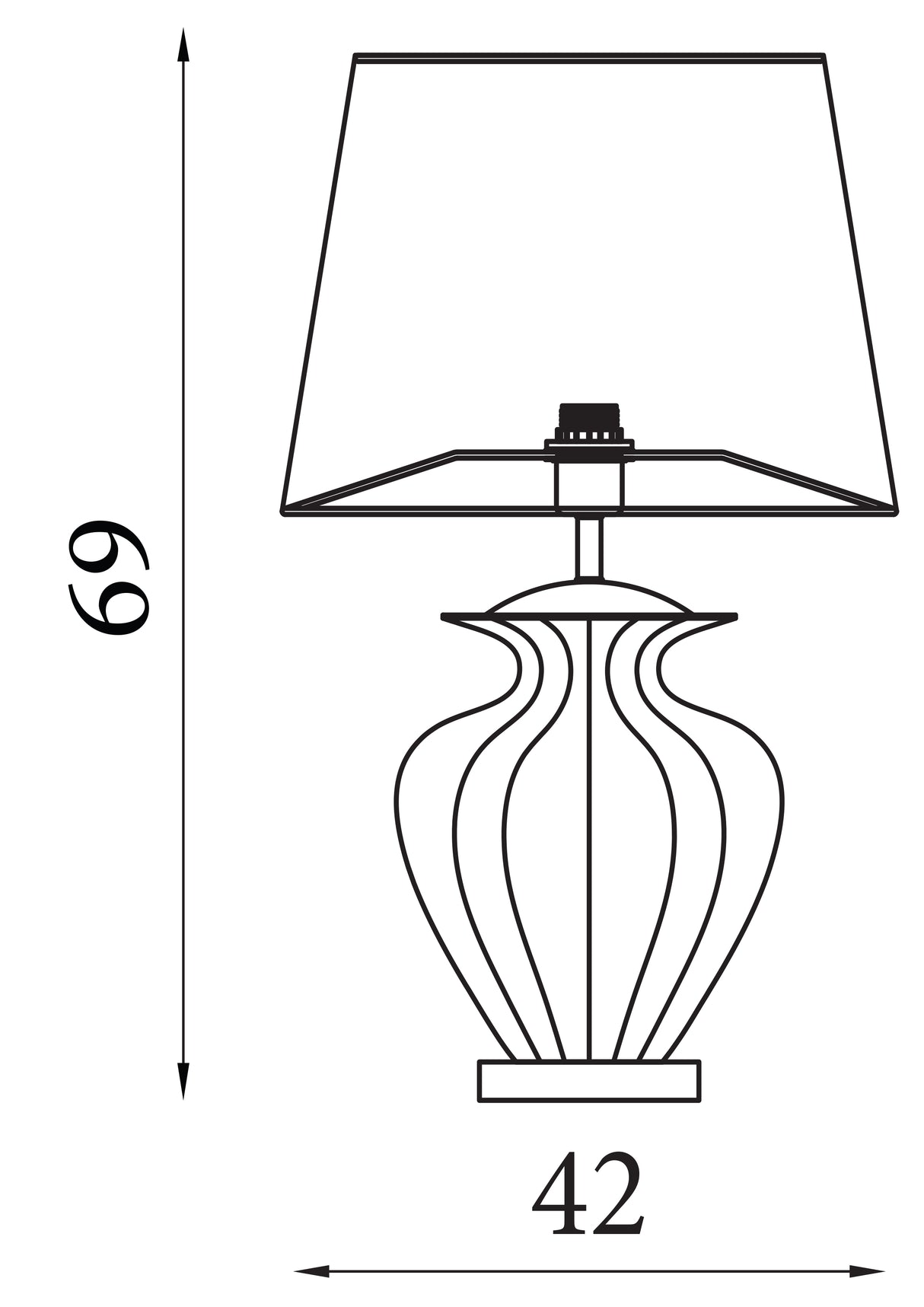 Searchlight Electric Elina Table Lamp - Chrome Metal, Amber Glass & Brown Shade 8531AM