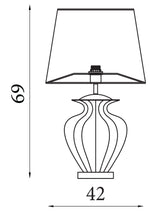 Searchlight Electric Elina Table Lamp - Chrome Metal, Amber Glass & Brown Shade 8531AM