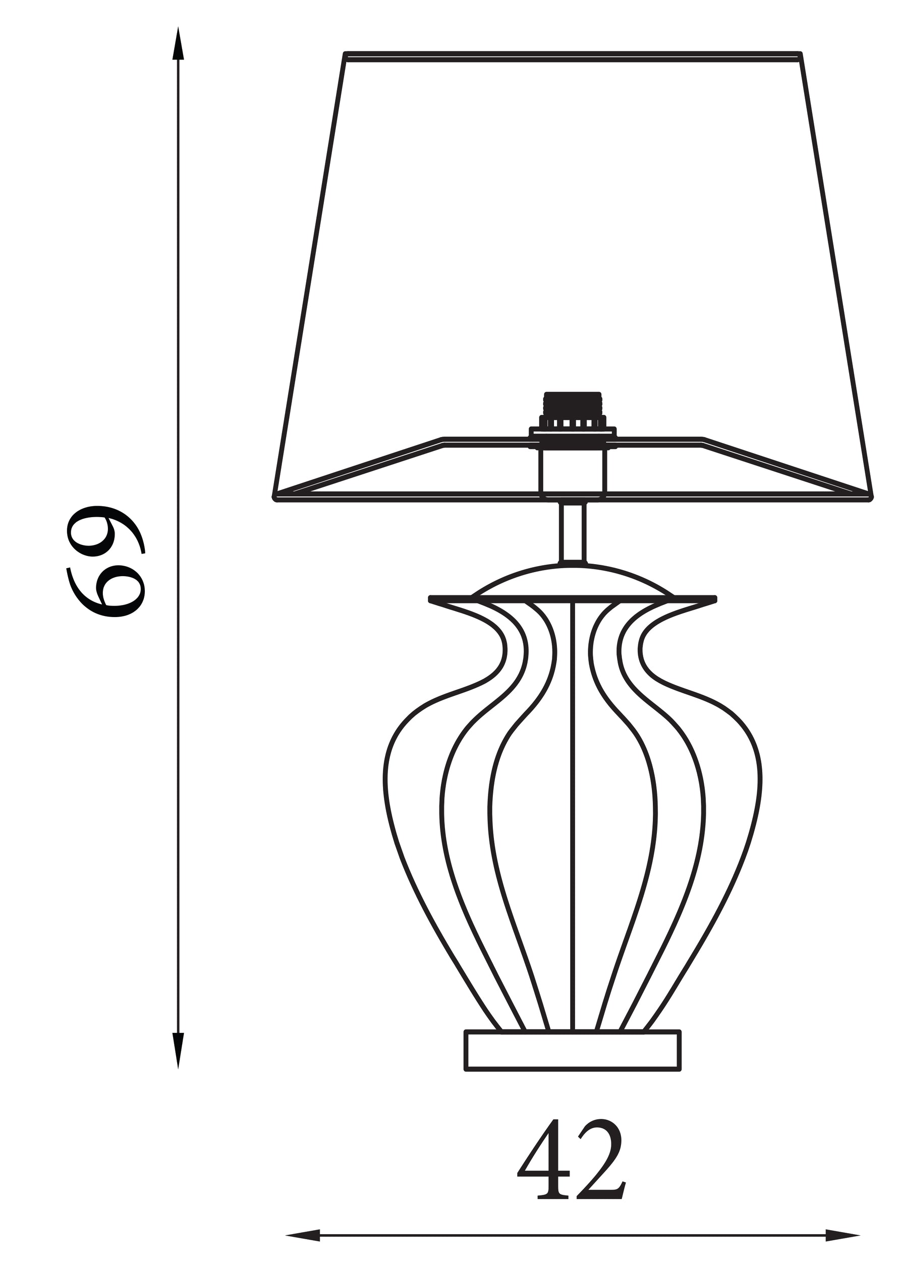 Searchlight Electric Elina Table Lamp - Chrome Metal, Amber Glass & Brown Shade 8531AM
