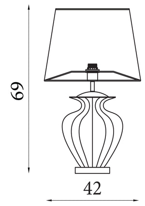 Searchlight Electric Elina Table Lamp - Chrome Metal, Amber Glass & Brown Shade 8531AM
