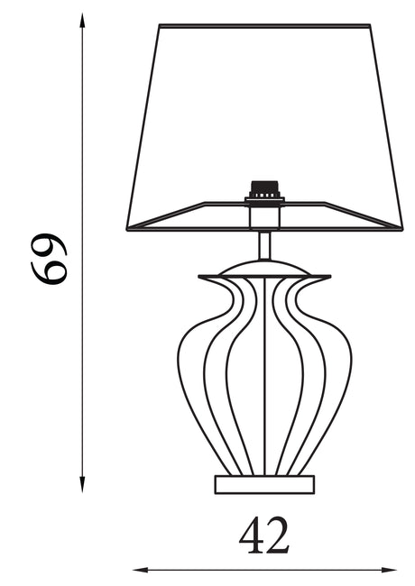 Searchlight Electric Elina Table Lamp - Chrome Metal, Amber Glass & Brown Shade 8531AM