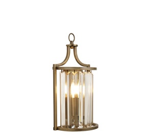 Victoria Wall Light - Antique Brass Metal & Clear Crystal