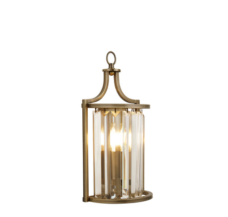 Victoria Wall Light - Antique Brass Metal & Clear Crystal
