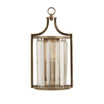 Searchlight Electric Victoria Wall Light - Antique Brass Metal & Clear Crystal 8571AB