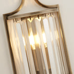 Searchlight Electric Victoria Wall Light - Antique Brass Metal & Clear Crystal 8571AB
