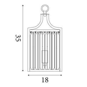 Searchlight Electric Victoria Wall Light - Antique Brass Metal & Clear Crystal 8571AB