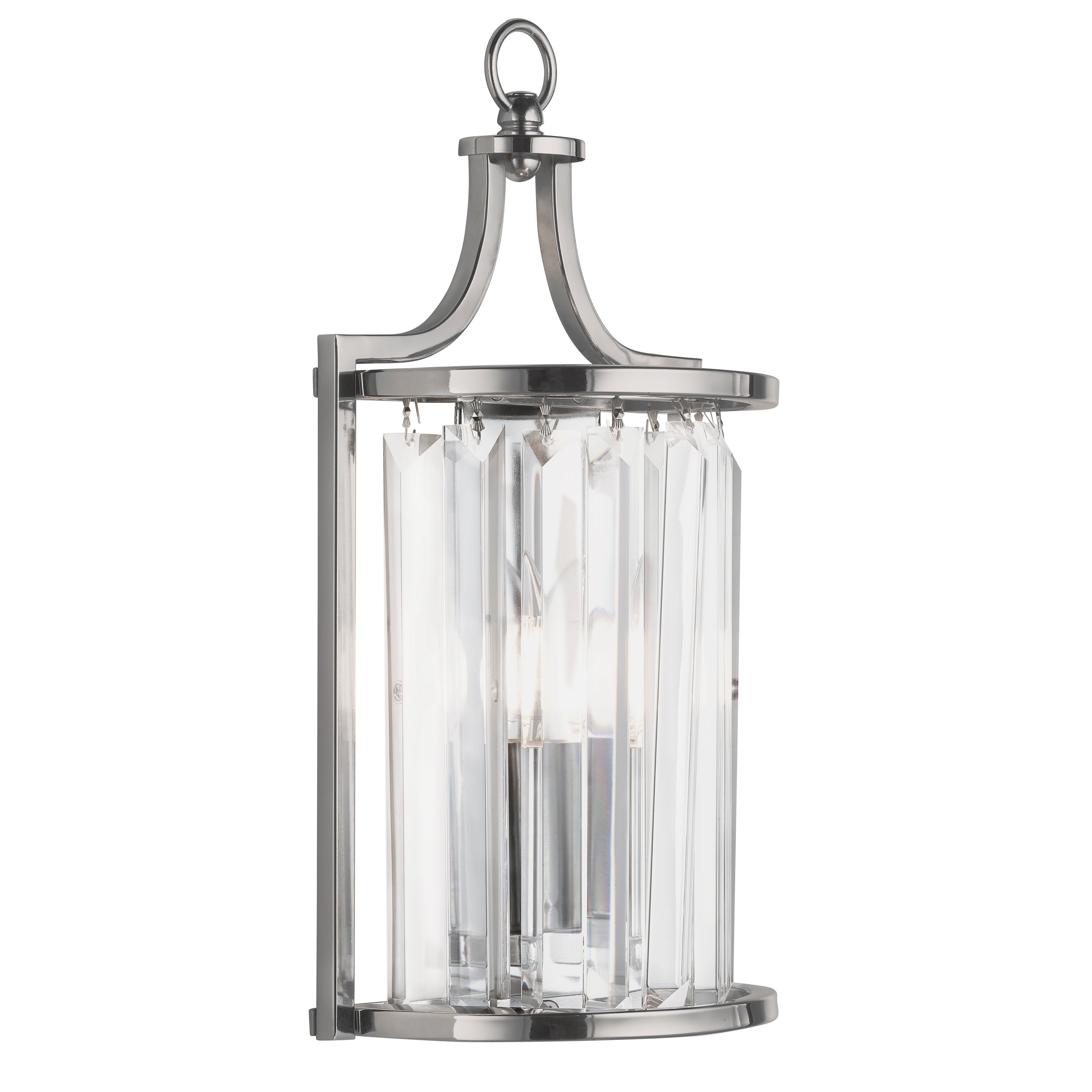 Victoria  Wall Light  - Chrome Metal & Clear Crystal