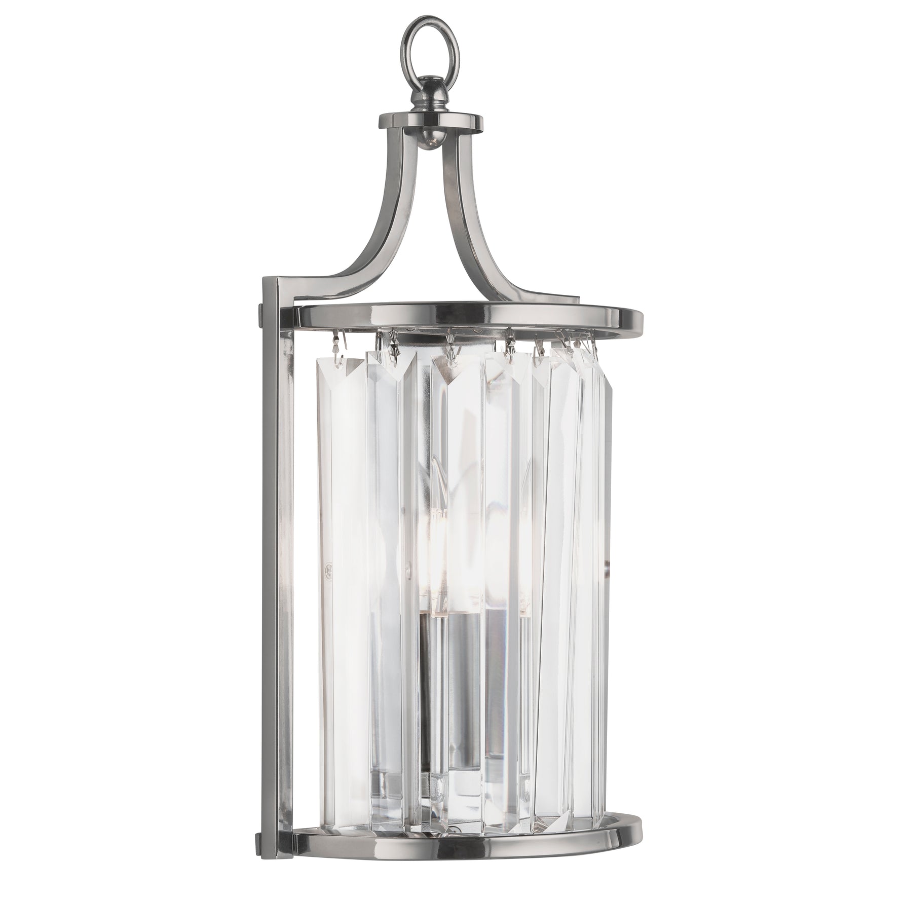 Victoria  Wall Light  - Chrome Metal & Clear Crystal