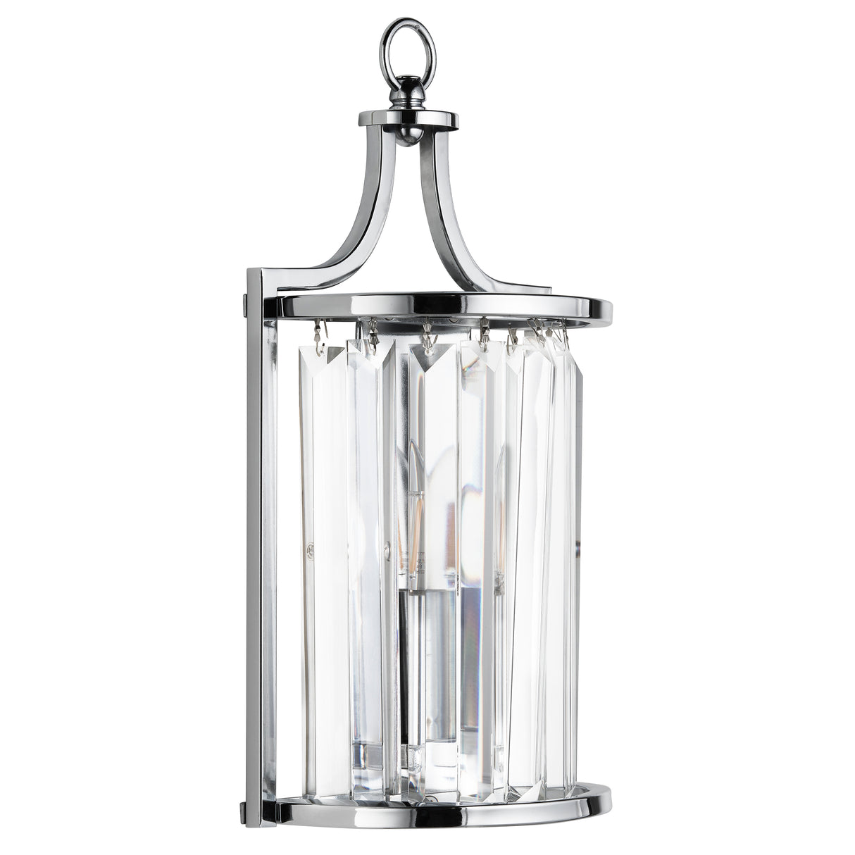Searchlight Electric Victoria  Wall Light  - Chrome Metal & Clear Crystal 8571CC
