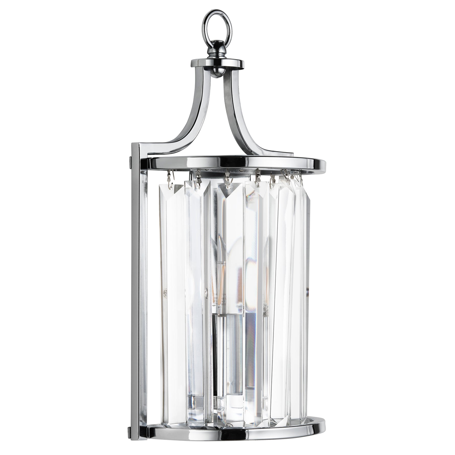 Searchlight Electric Victoria  Wall Light  - Chrome Metal & Clear Crystal 8571CC