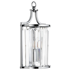 Searchlight Electric Victoria  Wall Light  - Chrome Metal & Clear Crystal 8571CC