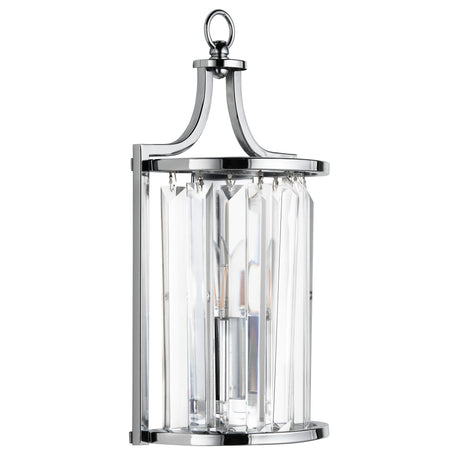 Searchlight Electric Victoria  Wall Light  - Chrome Metal & Clear Crystal 8571CC