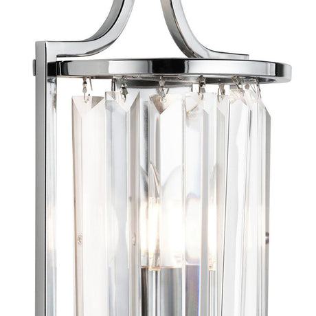 Searchlight Electric Victoria  Wall Light  - Chrome Metal & Clear Crystal 8571CC
