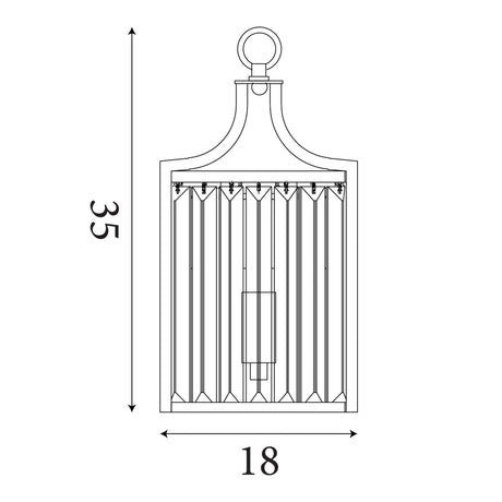 Searchlight Electric Victoria  Wall Light  - Chrome Metal & Clear Crystal 8571CC