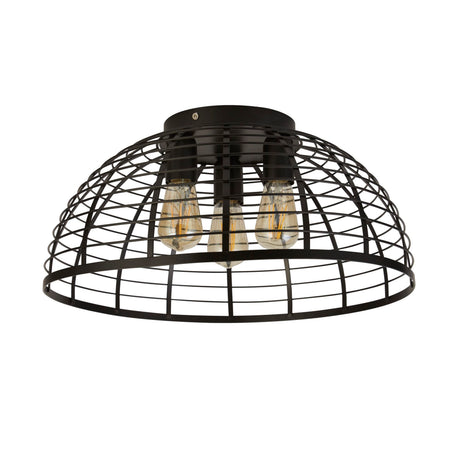 Searchlight Electric Vision Cage 3Lt Flush - Matt Black Metal 85981-3BK