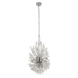 Peacock 14Lt Pendant - Chrome Metal & Crystal