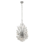 Peacock 14Lt Pendant - Chrome Metal & Crystal