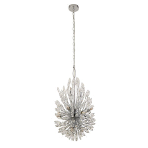 Searchlight Electric Peacock 14Lt Pendant - Chrome Metal & Crystal 86012-14CC