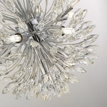 Searchlight Electric Peacock 14Lt Pendant - Chrome Metal & Crystal 86012-14CC