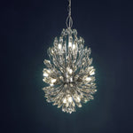 Searchlight Electric Peacock 14Lt Pendant - Chrome Metal & Crystal 86012-14CC