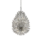 Peacock 20Lt Pendant - Chrome Metal & Crystal