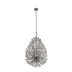 Searchlight Electric Peacock 20Lt Pendant - Chrome Metal & Crystal 86012-20CC