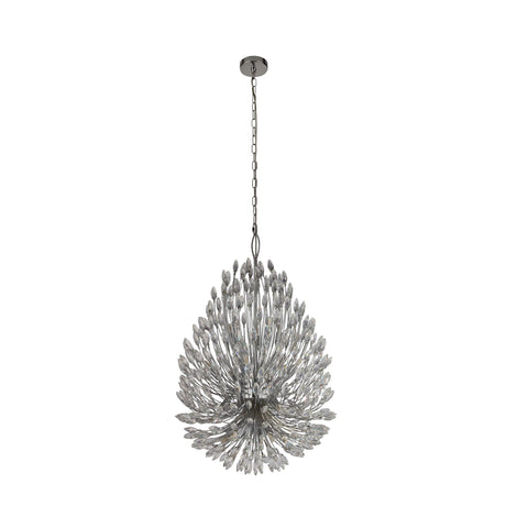 Searchlight Electric Peacock 20Lt Pendant - Chrome Metal & Crystal 86012-20CC