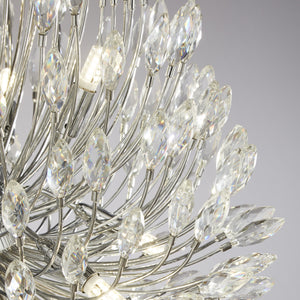 Searchlight Electric Peacock 20Lt Pendant - Chrome Metal & Crystal 86012-20CC