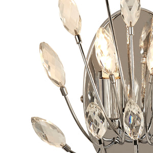 Searchlight Electric Peacock 2Lt Wall Light  - Chrome Metal & Crystal 86012-2CC