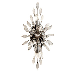 Peacock  4Lt Wall Light - Chrome Metal & Crystal