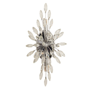 Searchlight Electric Peacock  4Lt Wall Light - Chrome Metal & Crystal 86012-4CC