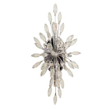 Searchlight Electric Peacock  4Lt Wall Light - Chrome Metal & Crystal 86012-4CC