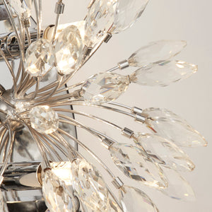 Searchlight Electric Peacock  4Lt Wall Light - Chrome Metal & Crystal 86012-4CC