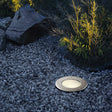Eglo EU Riga 3 Stainless Steel Integrated LED Outdoor Recessed Ground Light, (D) 17cm