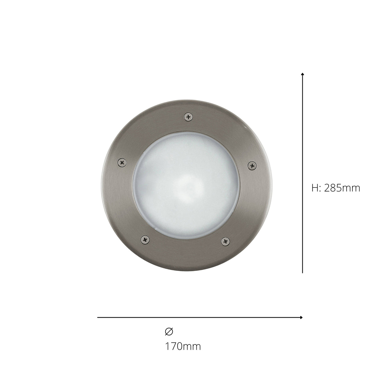 Eglo EU Riga 3 Stainless Steel Integrated LED Outdoor Recessed Ground Light, (D) 17cm