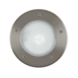 Eglo EU Riga 3 Stainless Steel Integrated LED Outdoor Recessed Ground Light, (D) 17cm