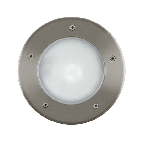 Eglo EU Riga 3 Stainless Steel Integrated LED Outdoor Recessed Ground Light, (D) 17cm